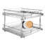 Armoire coulissante robuste à 2 niveaux avec tablettes coulissantes en acier pour un rangement efficace dans la cuisine et la maison