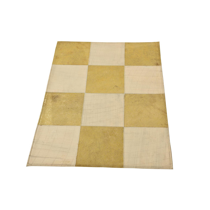 Tapis jaune et blanc Orlowski