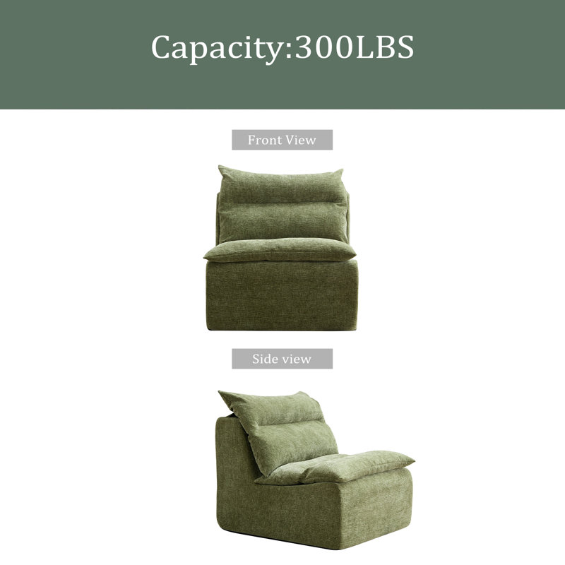 Fauteuil d'appoint sans accoudoirs Accent, Polyester vert