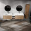 Meuble-lavabo 84 po avec lavabo en résine et armoire d'appoint 84 po - Options de rangement spacieuses, poignées en métal d'aspect moderne, conception pratique-196524519