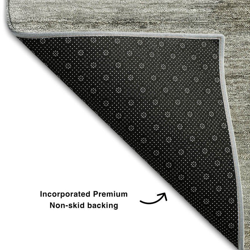 Premium Machine Washable Prisco Taupe Rug, Rectangle 2'6" x 3'10"