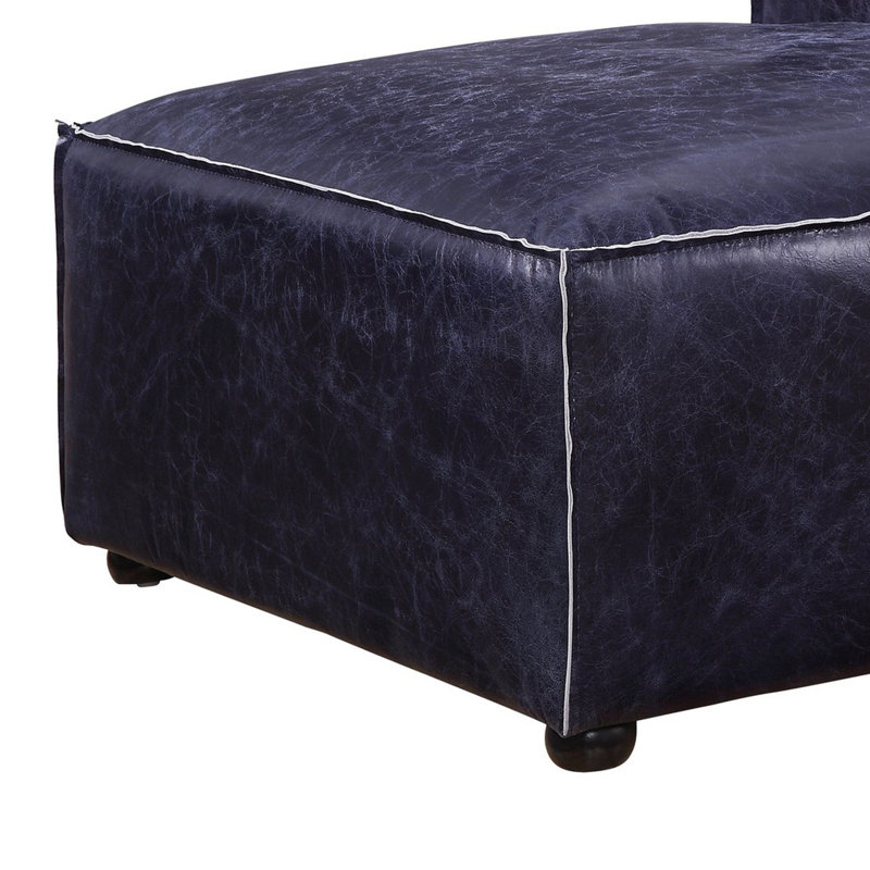 Méridienne Quamine, Vintage Blue Genuine Leather