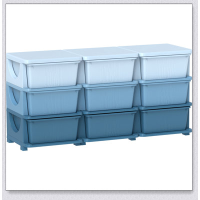 Qaba 3 Tier Kids Storage Unit With 9 Removable Drawers, For Organizing Toys And Clothes In Bedrooms And Playrooms by Ebern Designs