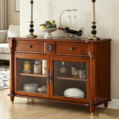 Nut-brown Solid Wood Sideboard