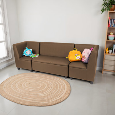 Ensemble de chaises de coin modulaires avec canapé, 3 pièces Kid Comfort - Chocolat