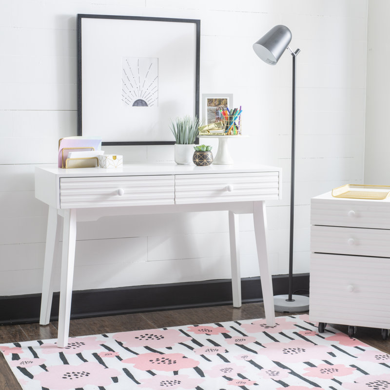 Raphael Solid Wood Base Writing Desk, White
