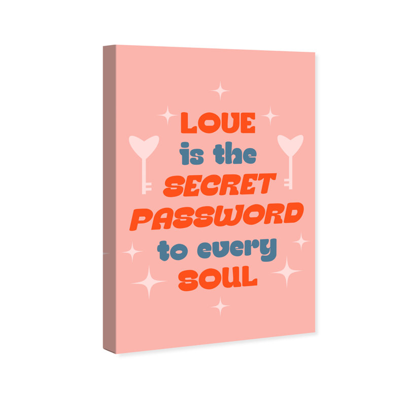«Love Is The Secret On Canvas» par Wynwood Studio, impression, H 24 po x l 16 po x P 0,8 po