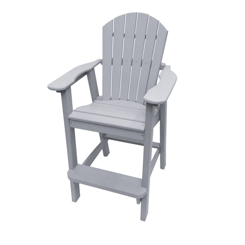 Ansel Tall Adirondack Chair, Poly Outdoor Furniture, Grey