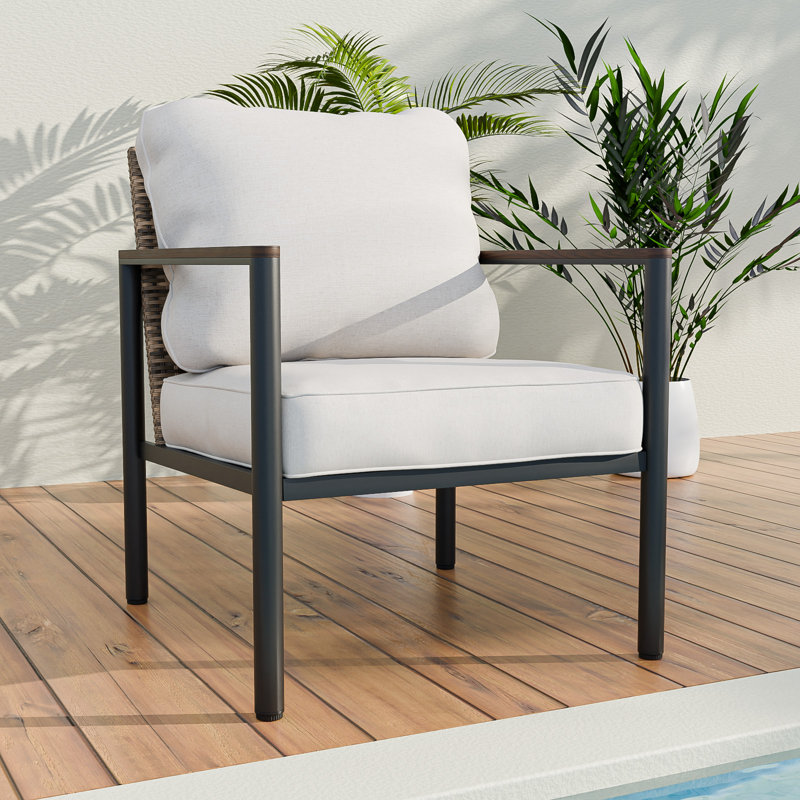 Patio Lounge Chairs with Cushions, Beige
