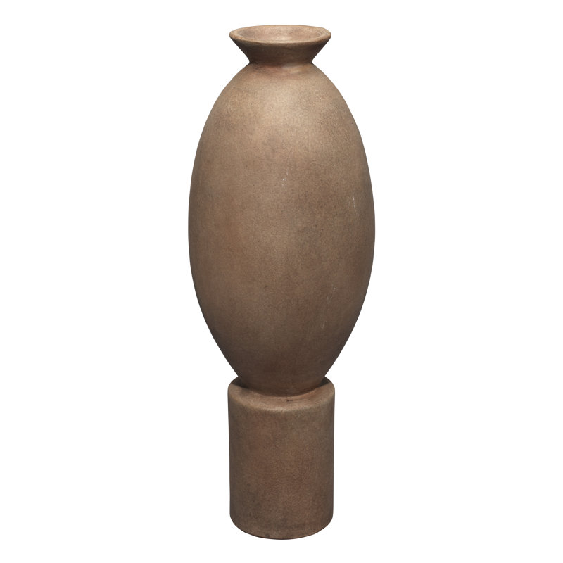 Anatomy Handmade Burnt Umber Ceramic Table Vase - 15.75"