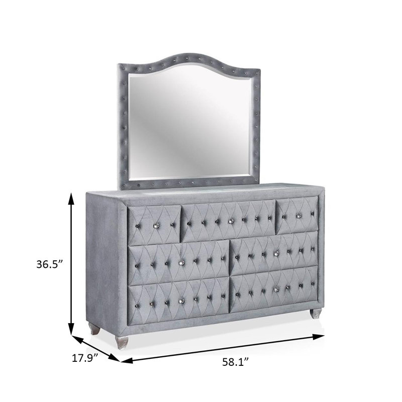 Commode Alzir Glam, gris