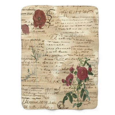 Blooming Letters - Couverture sherpa de qualité supérieure 1 pièce 0128