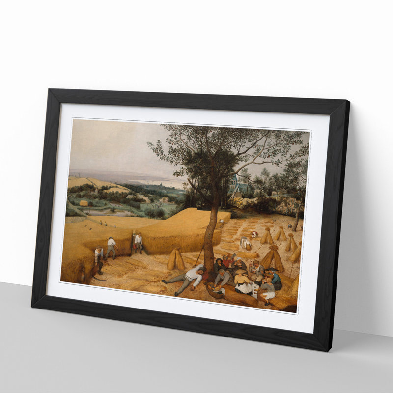 The Harvesters by Pieter Bruegel the Elder - Picture Frame Painting, Black, 36cm H x 48cm W x 2cm D