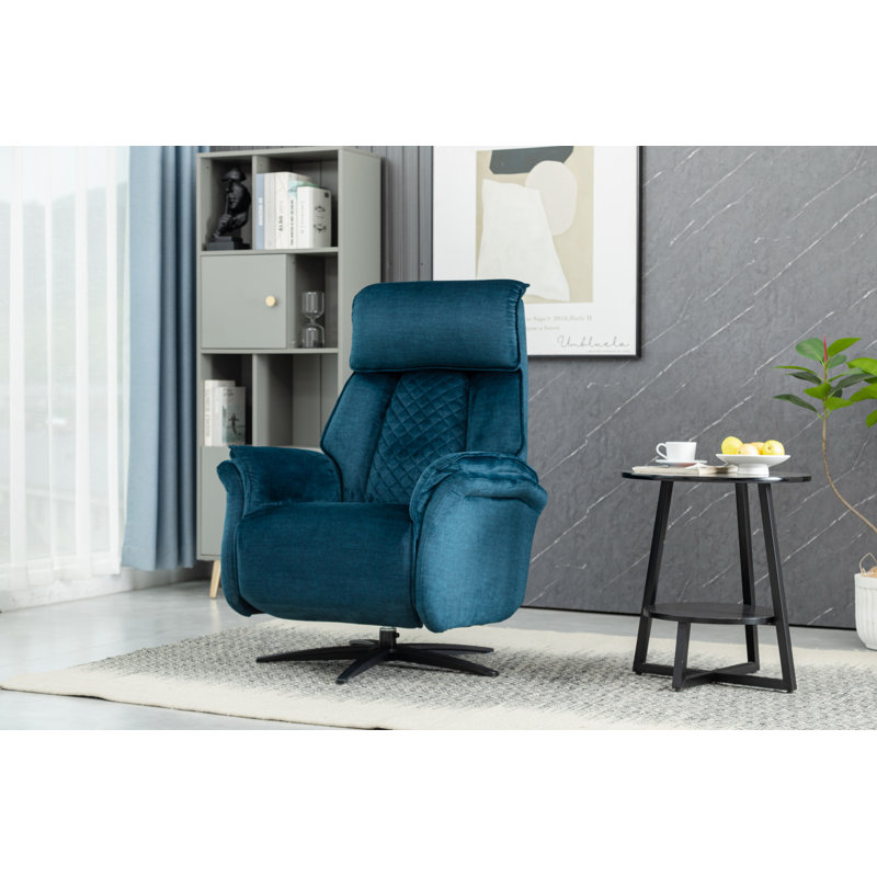 Alshawn Swivel Recliner, Ocean Blue
