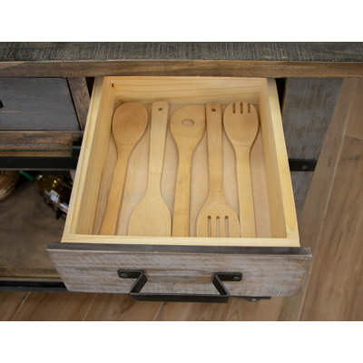 Sabetha Solid Wood Kitchen Island
