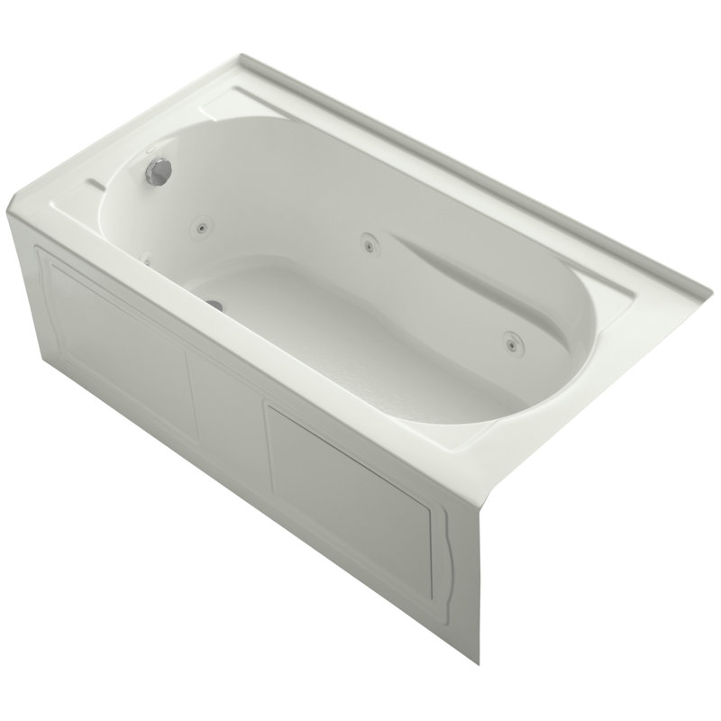 Devonshire 60" x 32" Alcove Whirlpool Acrylic Bathtub, Dune, Left