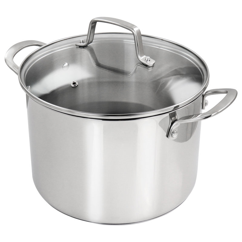 8 Quart Stainless Steel Dutch Oven with Tempered Glass Lid