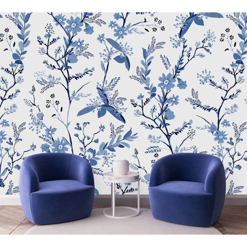 Peel & Stick Floral Wall Mural, 10.42" W x 10.42" L