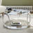 Round Glass Coffee Table with Open Storage