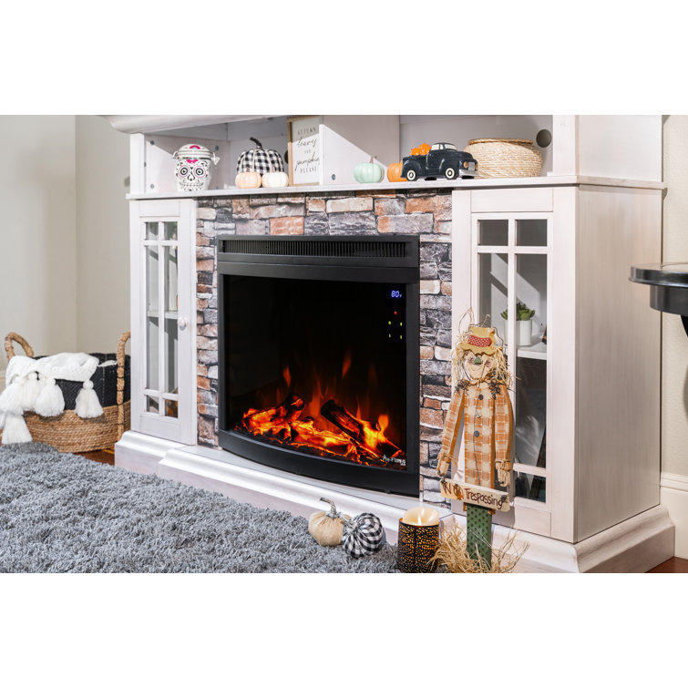 Charlton Home® Prasad 28'' W Electric Fireplace Insert u0026 Reviews | Wayfair