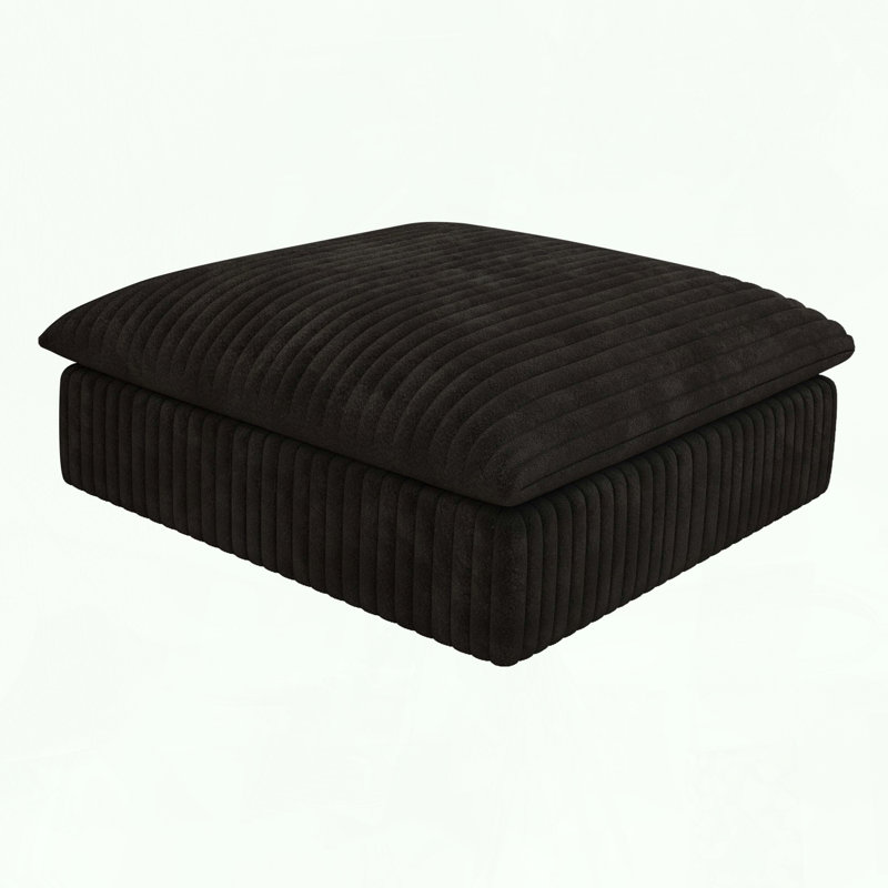 Cloud Sofa with Corduroy Fabric and No Assembly, Black