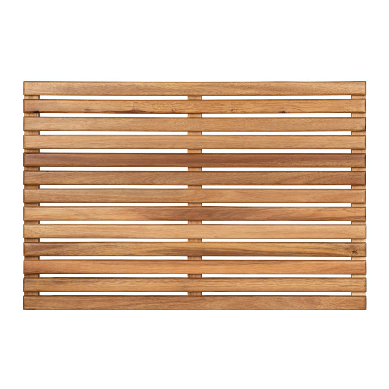 Merrillan Acacia Hardwood Non-Slip Shower Mat