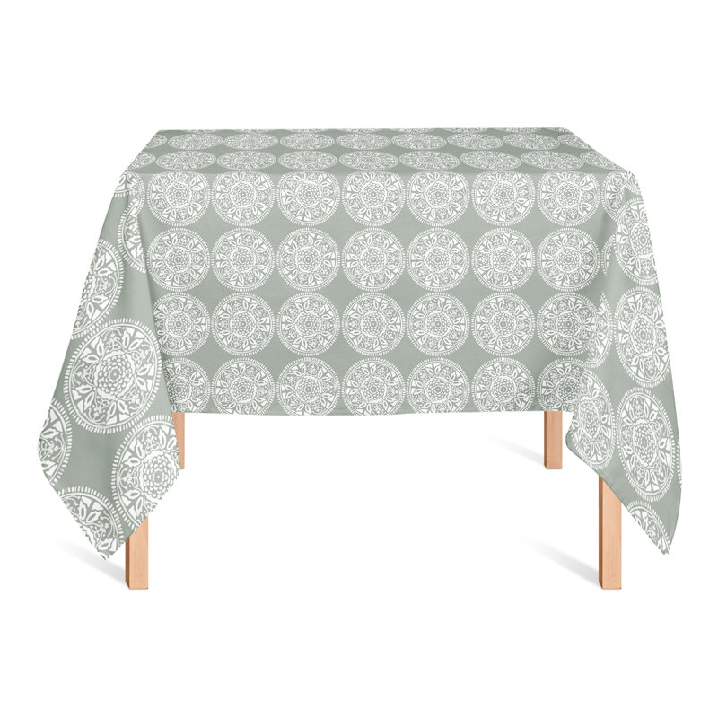 Geometric Square Tablecloth, Green