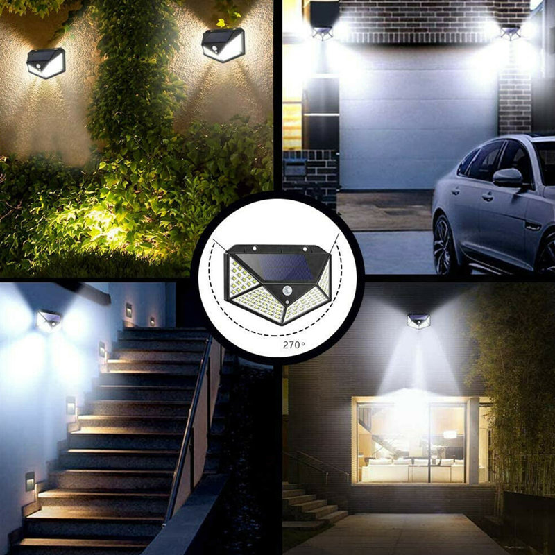 0.005 Watt LED Solar Power Dusk to Dawn Outdoor Security Wall Pack with Motion Sensor