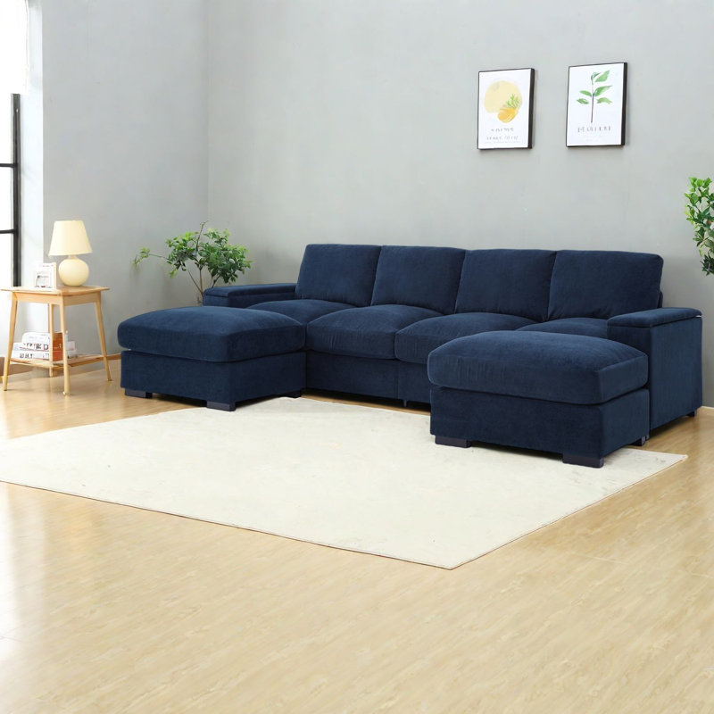 Canapé modulaire confortable avec rangement, revêtement en polyester, sièges pour la maison moderne
