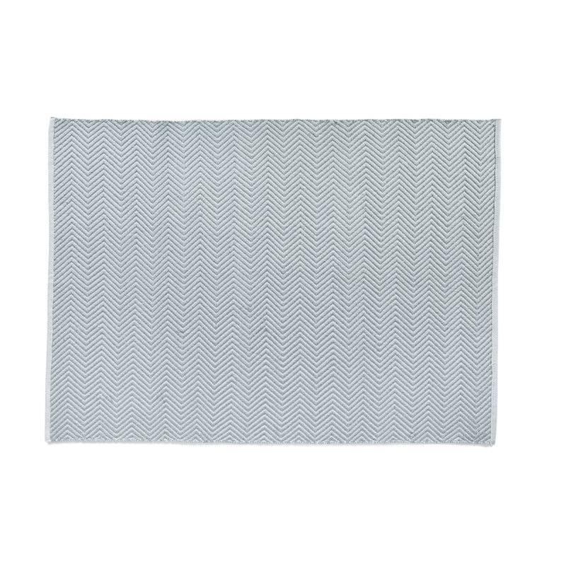 Herringbone Washable Grey Rug, Rectangle 80 x 150cm