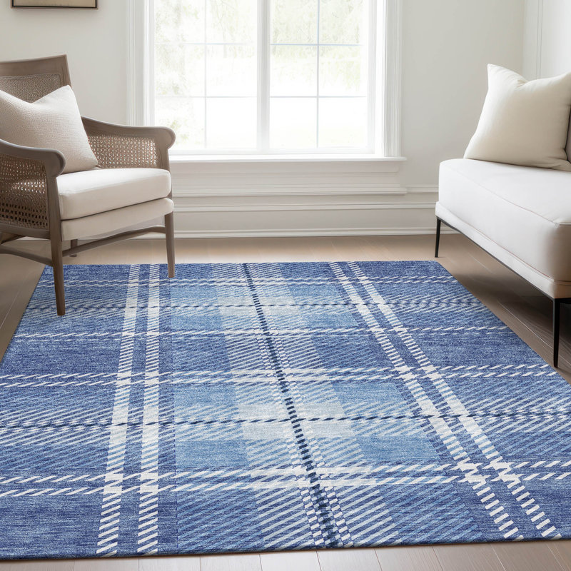 Tapis en denim de qualité supérieure lavable à la machine Prisco, Rectangle 9 pi x 12 pi