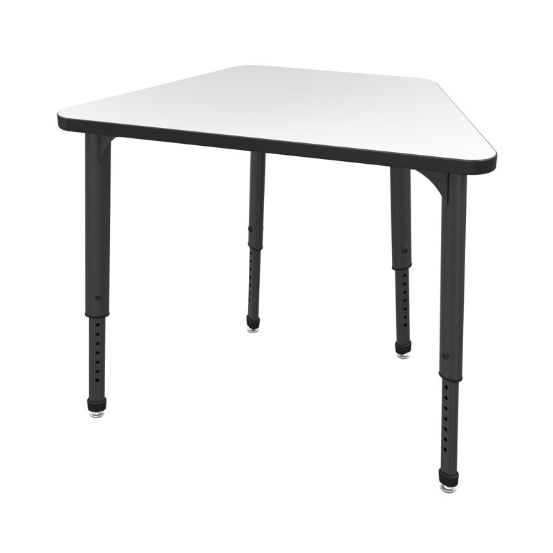 Apex Series Whiteboard Adjustable Trapezoid 1 Students Activity Table, Black