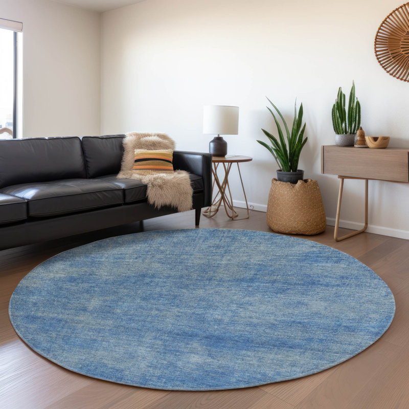 Tapis abstrait lavable à la machine de qualité supérieure Jahnke AMF1018, Rond 8 pi