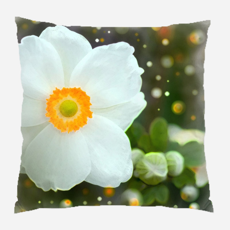 Coussin anemone summer Moua, Synthétique, Intérieur