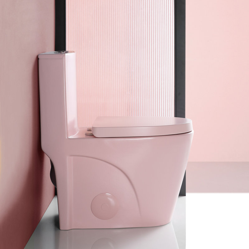 1.1/1.60 GPF Dual-Flush One Piece Toilet, Water-Saving Elongated Comfort Height Floor Mounted, Soft Close 1000 Gram Map Flushing Score Toilet, Rose