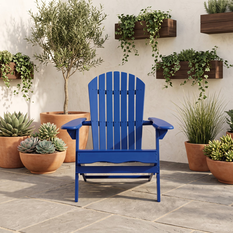 Chaise Adirondack pliante en bois, Bleu