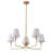 5-Lamp White Gold Fabric Dimmable Pendant Light