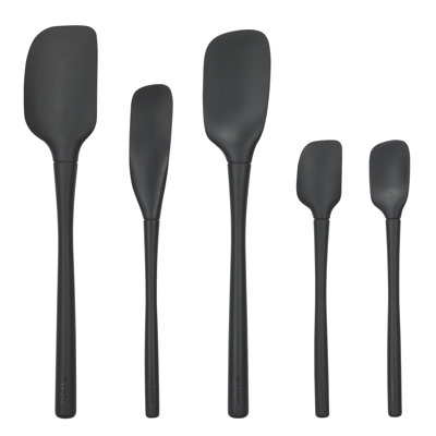 Ensemble de 5 spatules flexibles en silicone - noir