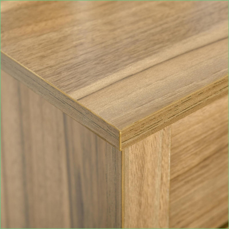 Sideboard Farmhouse Buffet Cabinet with Barn Doors, Drawer &amp; Adjustable Shelf, Natural Wood | MDF | Particleboard