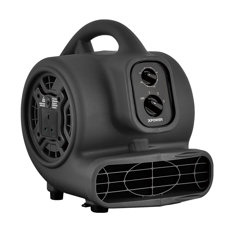 XPower P-230AT Mini Mighty Centrifugal Air Mover Carpet Dryer Floor Fan Blower Stackable Daisy Chain for Water Damage Restoration Janitorial Plumbing Home Use