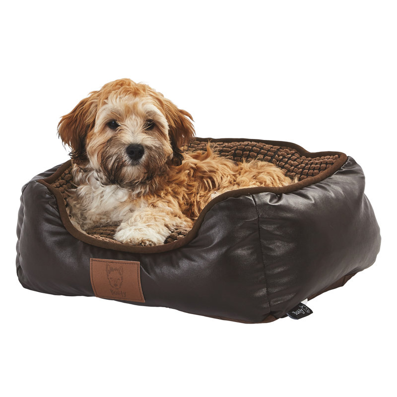 Bessie Faux Leather Pet Bed, Small (50cm W x 40cm D x 20cm H)