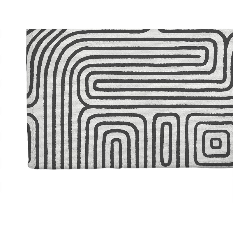 Timeless Walk Activity Mat, Rectangle 3' x 5', Ivory/Charcoal