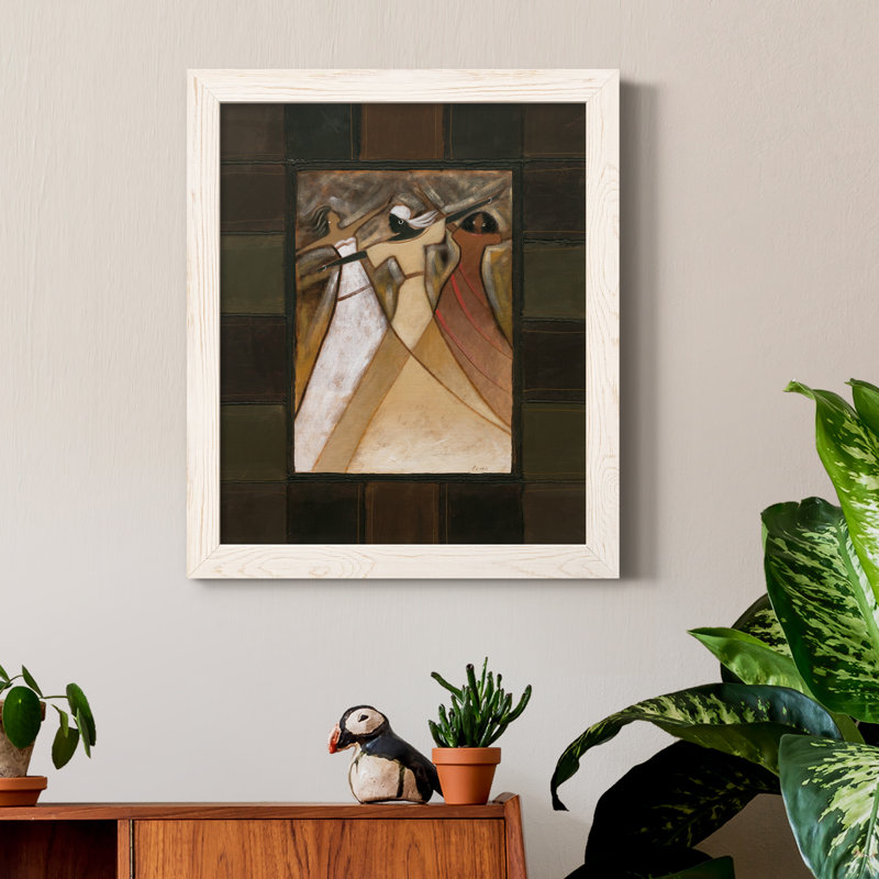 Divine Grace I - peinture sur toile encadrée, Cadre blanc, H 20 po x l 17 po x P 1,5 po