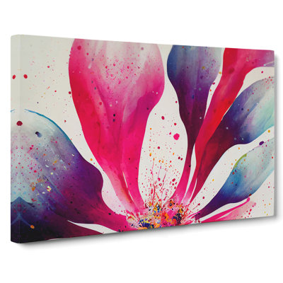 XXX-H1022-WF-7065X Popular Flower Splash Abstract - Wrapped Canvas Print