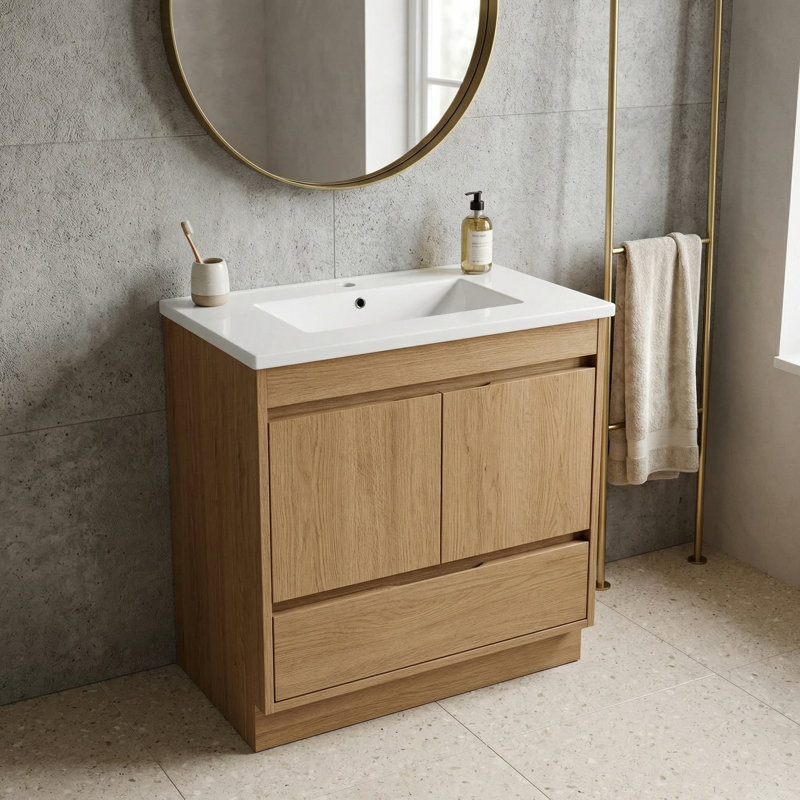 Meuble-lavabo en céramique 30 po blanc