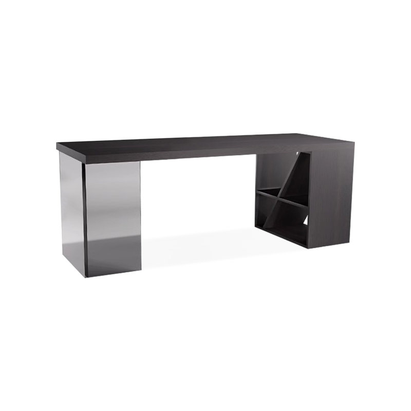 Bureau rectangulaire en bois massif Smoky Wood, H 29,53 po x l 70,87 po x P 27,56 po