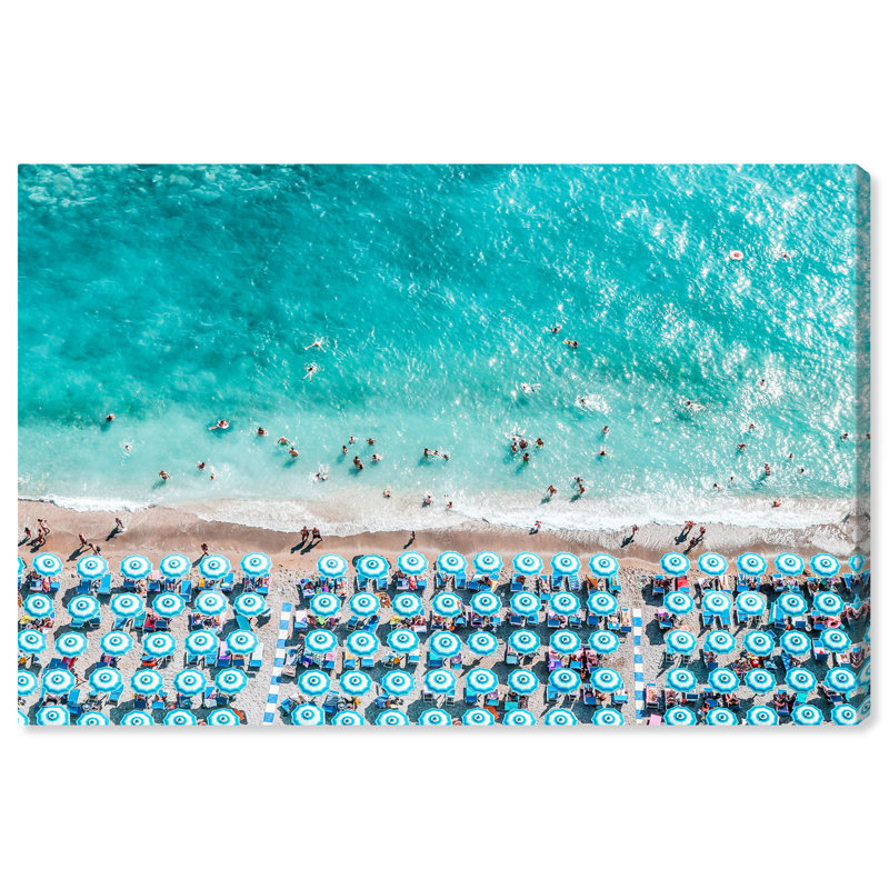 Paradise Beach Umbrellas - impression, Toile tendue, Pas de tapis, H 10 po x l 15 po