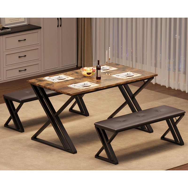 Dining Table With 2 Benches