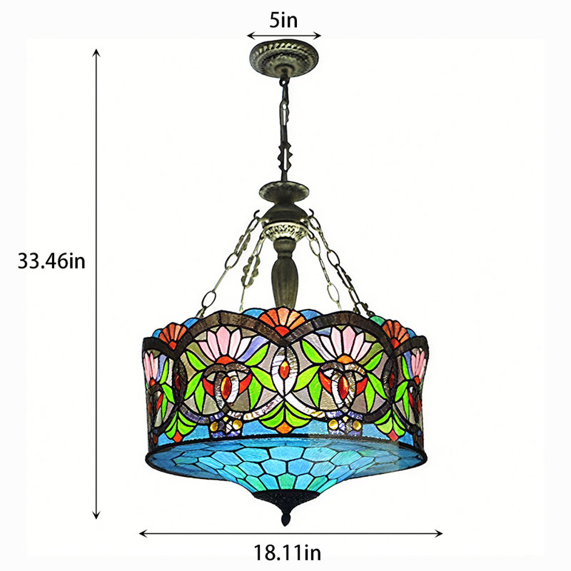 Luminaire suspendu inversé Tiffany Chandelier Crafts