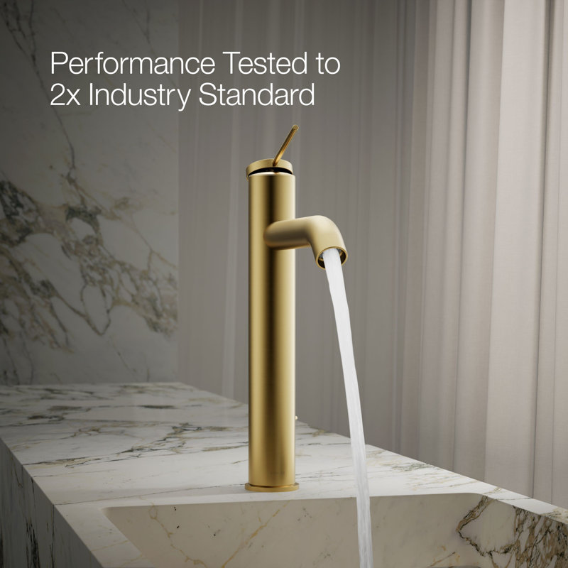 Components Single-Handle Bathroom Sink Faucet, Gold